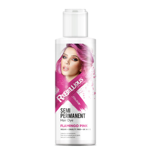 Rebellious Colours Vegan Semi Permanent Hair Dye Colour 70ml (Flamingo Pink)