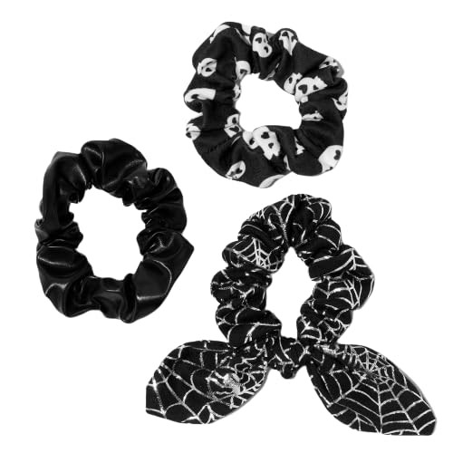Claire's Halloween Skulls & Spider Webs Hair Scrunchies - 3 Pack