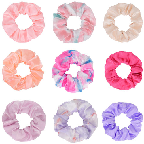 BEGOOD Scrunchies for Women's Hair Scrunchies Hair Scrunchy Elastic Hair Ties Hair Scrunchie Bobbles Hair Bands Ponytail Holder Hair Accessories 9Pcs