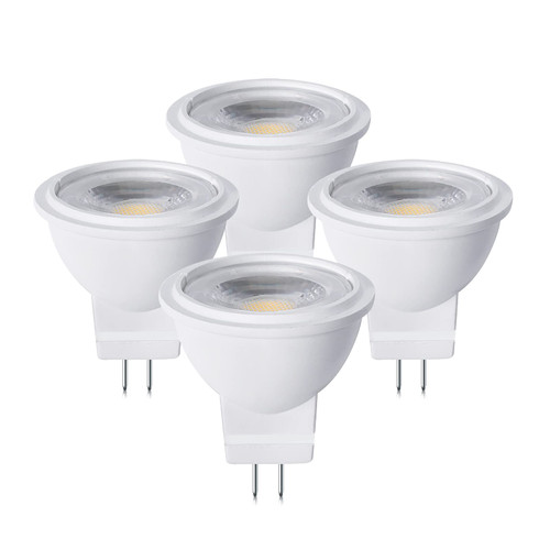 Lustaled 12V MR11 GU4.0 LED Light Bulb 3W G4/GU4/GZ4 Bi-Pin Base LED Spot Light Low Voltage MR11 Landscape Bulbs 25W Halogen Equivalent Warm White 3000K for Accent Recessed Lamp (4-Pack)