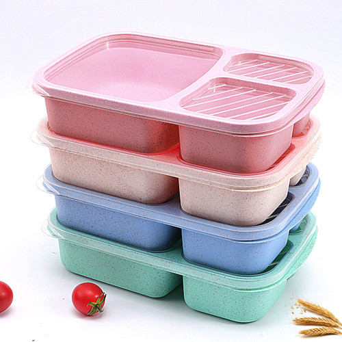 4 PCS Bento Lunch Box,3 Compartment Meal Prep Lunch Containers,Leak Proof Bento Box Adult Lunch Box,BPA Free Plastic Reusable Food Storage Container with lid,Microwave/Freezer/Dishwasher Safe 4 PCS Bento Lunch Box,3 Compartment Meal Prep Lunch Containers,Leak Proof Bento Box Adult Lunch Box,BPA Free Plastic Reusable Food Storage Container with lid,Microwave/Freezer/Dishwasher Safe