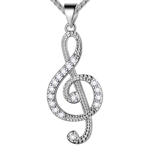 beautlace Women's Musical Note Necklace Silver Plated Treble Clef Music Note Jewelry Gifts for Music Lover KP0018W beautlace Women's Musical Note Necklace Silver Plated Treble Clef Music Note Jewelry Gifts for Music Lover KP0018W