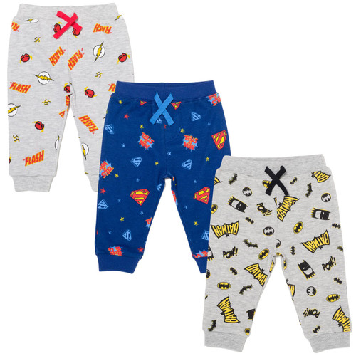 DC Comics Justice League Superman The Flash Batman Newborn Baby Boys 3 Pack Jogger Pants Gray/Blue 3-6 Months DC Comics Justice League Superman The Flash Batman Newborn Baby Boys 3 Pack Jogger Pants Gray/Blue 3-6 Months