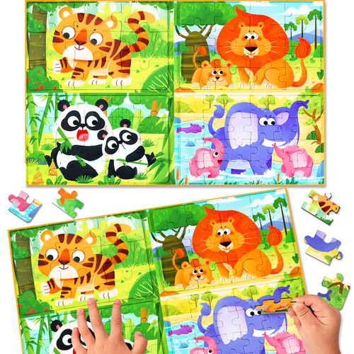 Magnetic Puzzles for Kids Ages 3-5, Toddler 4 in 1 Animals Panda Jigsaw Puzzle Book A4 Size, Montessori Preschool Learning Toy Travel Toys and Travel Games for 3-5 Year Olds Boys and Girls Magnetic Puzzles for Kids Ages 3-5, Toddler 4 in 1 Animals Panda Jigsaw Puzzle Book A4 Size, Montessori Preschool Learning Toy Travel Toys and Travel Games for 3-5 Year Olds Boys and Girls