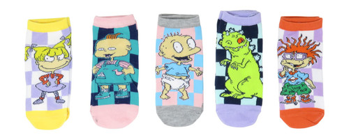 Hyp The Rugrats Characters 5 Pair Pack Checkered Lowcut Womens Socks Hyp The Rugrats Characters 5 Pair Pack Checkered Lowcut Womens Socks