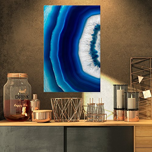Designart PT8837-16-32 Agate Crystal-Abstract Digital Art Canvas Print-16x32, 16x32, Blue Designart PT8837-16-32 Agate Crystal-Abstract Digital Art Canvas Print-16x32, 16x32, Blue