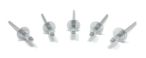 Metal Magery 100 Large Flange Aluminum Open End Pop Rivets - QTY: 100 (1/8-1/4 Aluminum Large Flange Rivet) Metal Magery 100 Large Flange Aluminum Open End Pop Rivets - QTY: 100 (1/8-1/4 Aluminum Large Flange Rivet)
