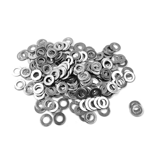 M5 Stainless Steel Flat Washers, 5mm ID, 10mm OD, 1mm Thickness, 18-8 (304) Stainless Steel Plain Finish Washers Flat Ring Washers, 200pcs (M5)
