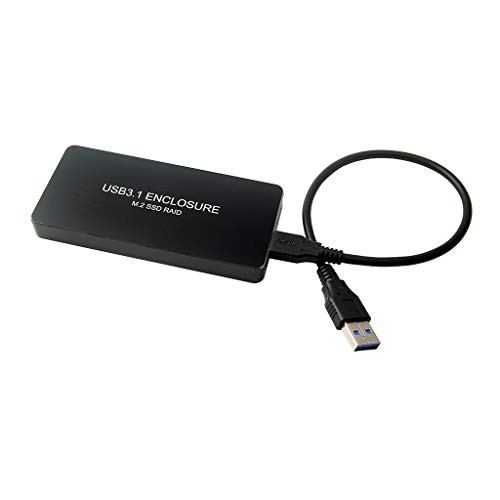 Dual M.2 Enclosure - RAID NGFF SATA SSD USB 3.1 10 Gbps (Black)