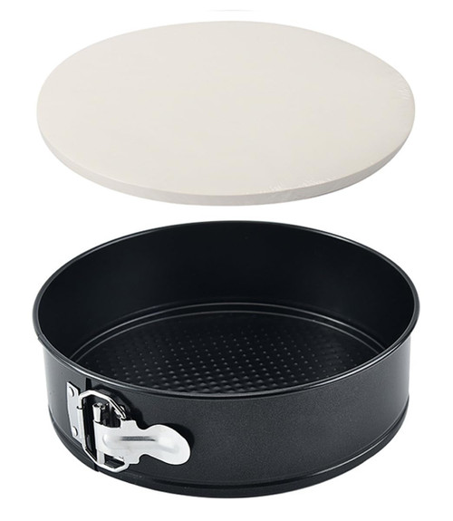 Tellshun 8 Inch Non-stick Springform Pan with Removable Bottom Baking Mold Round Leakproof Cheesecake Pan with 50 Pcs Parchment Paper