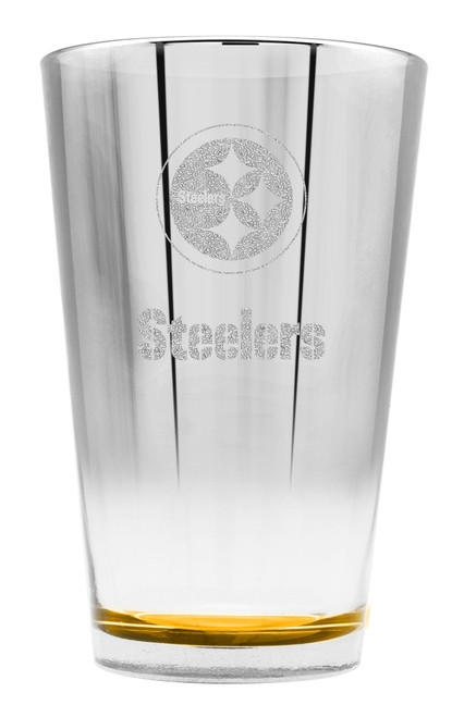 NFL Pittsburgh Steelers 16oz Glass Glacier Highball with Crystal Ice Finish