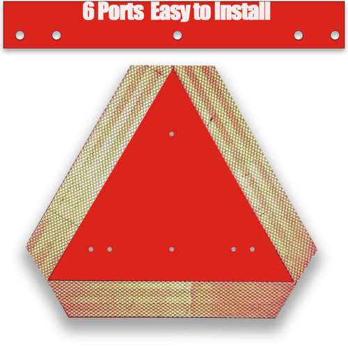 Ashoaza Slow Moving Vehicle Sign, Plastic Slow Moving Vehicle Triangle, SMV Sign for Golf Cart Tractor UTV, 14"x16" Diamond Grade Reflective Up to 8 Years Outdoor