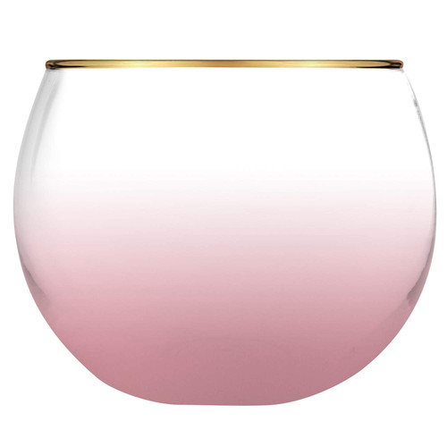 Slant Collections Roly Poly Cocktail Glass, 13-Ounce, Pink Ombre