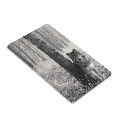 Wolf Wall Plate 1 Gang Single Blank Decorative Light Switch Cover Outlet Modern Abstract Switch Plate Cover for Bedroom Kitchen Decor Wilderness Bushes Grey