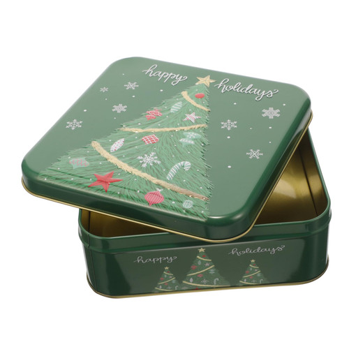 BESTOYARD Tinplate chocolate christmas cookie jar gift box cookie tins empty empty box Metal biscuit box Gift vintage cookie tins with lids cookie containers for gift giving cookie jar