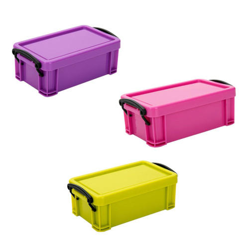 BESTOYARD 3pcs Plastic Storage Box Storage Bin with Lids Storage Bins for Clothes Makeup Case Organizer Containers for Clothes Storage Container Portable Office Plastic Pp Desktop Box