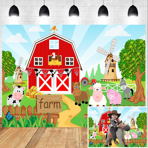Farm Red Barn Backdrop for Kids Party Cartoon Farm Animals Birthday Party Photography Background Kids 1st First Birthday Party Banner Farm Theme Birthday Party Newborn Baby Shower Banner,7x5ft Farm Red Barn Backdrop for Kids Party Cartoon Farm Animals Birthday Party Photography Background Kids 1st First Birthday Party Banner Farm Theme Birthday Party Newborn Baby Shower Banner,7x5ft