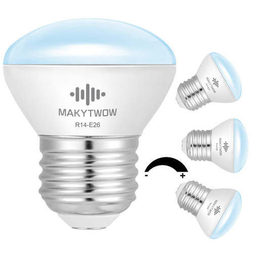 MAKYTWOW R14 Led Bulb 4W E26 Base Daylight Dimmable Mini LED Reflector Floodlight Bulb 40W Equivalent 400 Lumens 4Pack