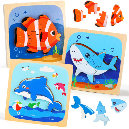 TOY Life Toddler Puzzles Ages 2-4, 3 Pack Wooden Animal Shape Puzzle for Toddlers 1-3, Educational Montessori Toys for 1 2 3 Year Old Baby Boys Girls, STEM Learning Preschool Toys Game Gifts for Kids TOY Life Toddler Puzzles Ages 2-4, 3 Pack Wooden Animal Shape Puzzle for Toddlers 1-3, Educational Montessori Toys for 1 2 3 Year Old Baby Boys Girls, STEM Learning Preschool Toys Game Gifts for Kids