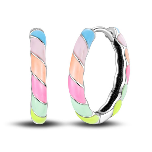 TINSLO 925 Sterling Silver Earrings,Hoop Earrings,Sun moon Earrings,Heart Earrings,Blue flower Earrings,The best gift for women