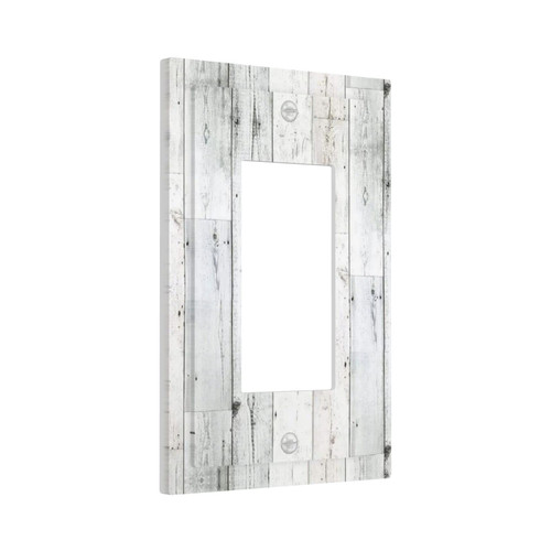 Grey White Wood 1 Gang Rocker/Decor Outlet Light Switch Wall Plate Cover Faceplate Decorative Faceplate for Bathroom Home Living Room Bedroom Decorate 5" x 3 Grey White Wood 1 Gang Rocker/Decor Outlet Light Switch Wall Plate Cover Faceplate Decorative Faceplate for Bathroom Home Living Room Bedroom Decorate 5" x 3