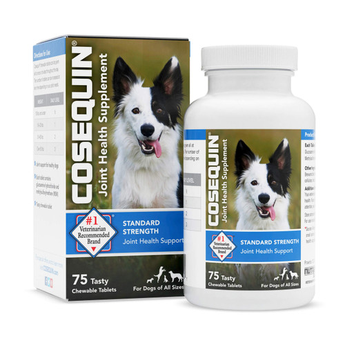 Nutramax Cosequin Standard Strength Joint Health Supplement for Dogs, With Glucosamine and MSM, 75 Chewable Tablets Nutramax Cosequin Standard Strength Joint Health Supplement for Dogs, With Glucosamine and MSM, 75 Chewable Tablets