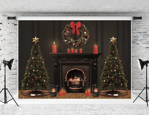 Kate 7x5ft Christmas Backdrop for Photography Xmas Trees Fireplace Backdrops Candles Baby Shower Background Photo Fabric Studio Props Kate 7x5ft Christmas Backdrop for Photography Xmas Trees Fireplace Backdrops Candles Baby Shower Background Photo Fabric Studio Props