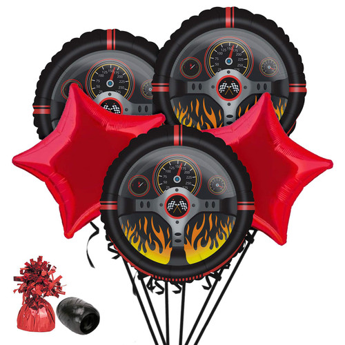 Costume SuperCenter Racecar Racing Party Balloon Bouquet Kit