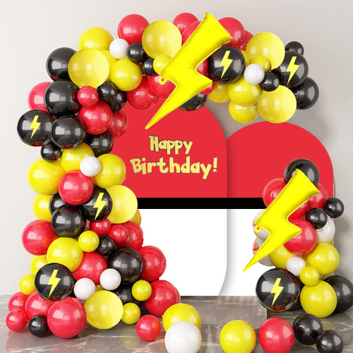 Red Black Yellow Birthday Party Decorations - 123 Pcs Cartoon Game Balloon Garland Arch Kit, Cartoon Theme Latex Balloon Arch For Cartoon Ball Baby Shower Birthday Party Supplies Red Black Yellow Birthday Party Decorations - 123 Pcs Cartoon Game Balloon Garland Arch Kit, Cartoon Theme Latex Balloon Arch For Cartoon Ball Baby Shower Birthday Party Supplies