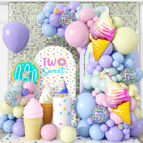 Ice Cream Party Decorations, 113 PCS Pastel Balloon Garland Arch, Macaron Latex Balloon Ice Cream Foil Balloons Colorful Confetti for Girls Birthday Ice Cream Themed Baby Shower Wedding Party Supplies Ice Cream Party Decorations, 113 PCS Pastel Balloon Garland Arch, Macaron Latex Balloon Ice Cream Foil Balloons Colorful Confetti for Girls Birthday Ice Cream Themed Baby Shower Wedding Party Supplies