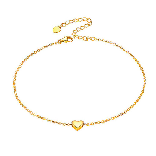 Silvora Gold Chain Anklet Women Heart Ankle Bracelet Jewelry Sterling Silver Anklets Foot Anklet Jewelry Silvora Gold Chain Anklet Women Heart Ankle Bracelet Jewelry Sterling Silver Anklets Foot Anklet Jewelry