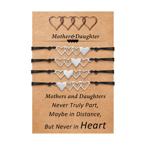 Mother Daughter Bracelets Set for 4 Mom Gifts from Daughter Mothers Day Gifts for Daughter from Mom