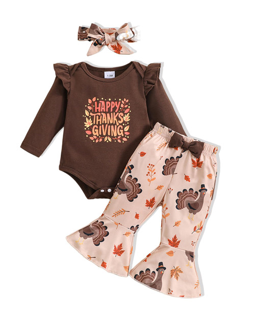 Doresbebe Thanksgiving Baby Girl Outfit 0 3 Months Baby Girl Clothes Newborn Infant Romper Baby Girls' Clothing Pant Set