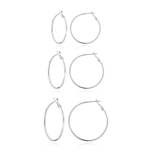 Vikeney 3 Pairs Sterling Silver Hoop Earrings Large Silver Hoop Earrings for Women 14K White Gold Plated Hypoallergenic Rounded Thin Hoop Earrings Big Silver Hoop Earrings Set for Women Girls Jewelry Gifts (20mm/30mm/40mm) Vikeney 3 Pairs Sterling Silver Hoop Earrings Large Silver Hoop Earrings for Women 14K White Gold Plated Hypoallergenic Rounded Thin Hoop Earrings Big Silver Hoop Earrings Set for Women Girls Jewelry Gifts (20mm/30mm/40mm)