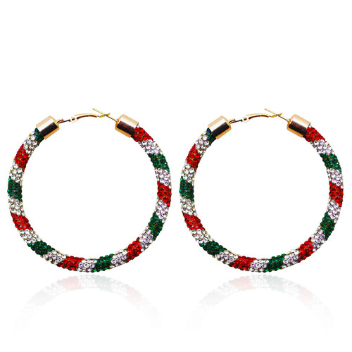 Christmas Hoop Earrings for Women Zircon Holiday Xmas Ornament Loop Earrings Charm Christmas Jewelry Gift for Girls (A) Christmas Hoop Earrings for Women Zircon Holiday Xmas Ornament Loop Earrings Charm Christmas Jewelry Gift for Girls (A)