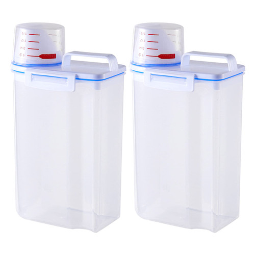 Jodsen 2x2.7L Rice Dispenser Food Storage Container,Airtight Rice Cereal Container Pet Food Storage with 180ml Measuring Cup,Portable Easy Grip Handle for Kitchen Dry Food Kitchen Pantry Storage