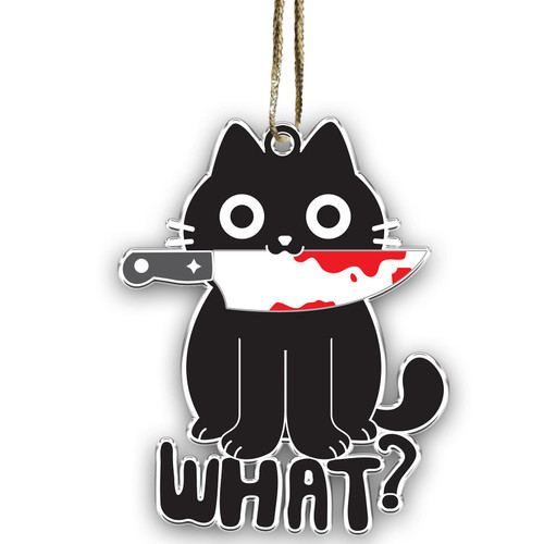 Black Cat Halloween Ornaments, Cute Cat Christmas, Xmas Ornaments, Christmas Tree Hanging, Tree Topper Ornaments (Black Cat, 1)