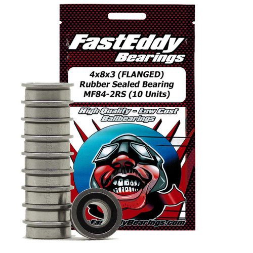 FastEddy Bearings 4x8x3 (FLANGED) Rubber Sealed Bearing MF84-2RS (10 Units)