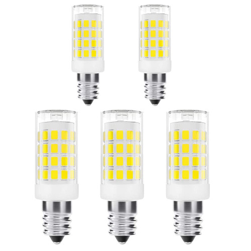 Fesd Ts E12 LED Bulb 4W, E12 C7 Candelabra Bulb 40W Equivalent, 350LM, Dimmable Daylight White 6000K E12 Bulb,5-Pack (Daylight White)