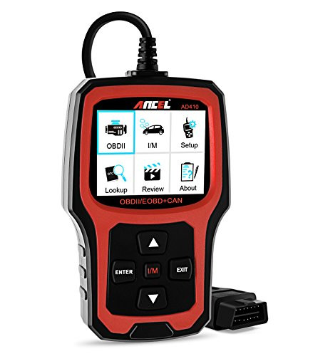 ANCEL AD410 OBD II Vehicle Check Engine Light Scan Tool Automotive Code Reader Auto OBD2 Scanner with I/M Readiness (Black-Red)