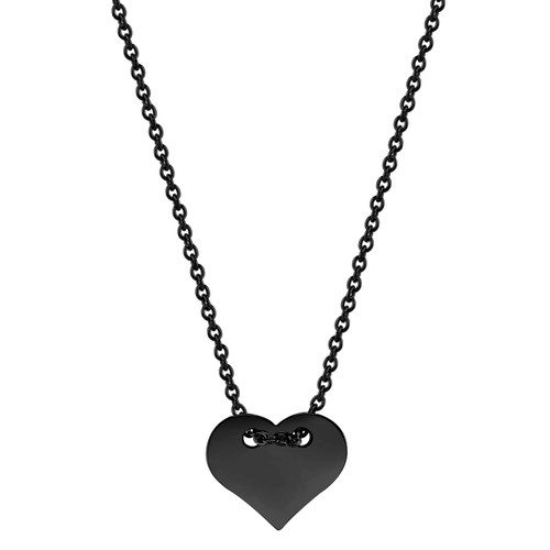 555Jewelry Stainless Steel Dainty Heart Necklaces for Women & Girls, Extendable Cute Heart Pendant for Girlfriend, Love Necklaces for Women, Small Heart Necklace for Wife, 18 Inch, Black 555Jewelry Stainless Steel Dainty Heart Necklaces for Women & Girls, Extendable Cute Heart Pendant for Girlfriend, Love Necklaces for Women, Small Heart Necklace for Wife, 18 Inch, Black