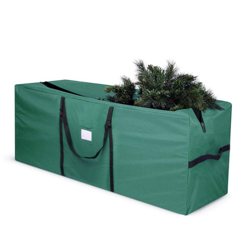 Christmas Tree Storage Bag Fits Up to 7.5 Ft Artificial Disassembled Trees Large Christmas Storage Containers Heavy Duty 600D Oxford Xmas Holiday Tree Bag with Durable Handles & Dual Zipper (Green)