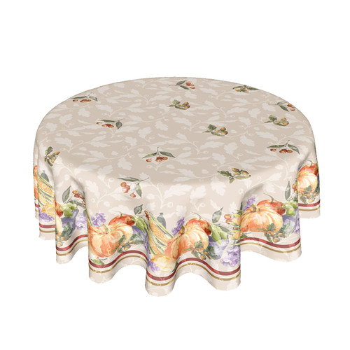 Sweetshow Thanksgiving Fall Tablecloth Round 60 Inch Autumn Pumpkin Table Cloth Washable Wrinkle Resistant Harvest Farmhouse Table Cover Decorative for Home Kitchen Dining Indoor Outdoor Party Picnic