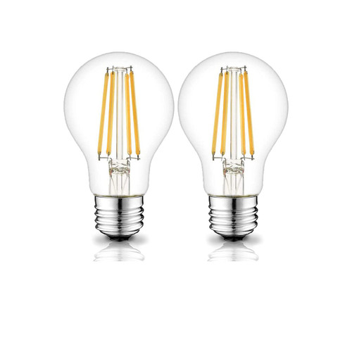12 Volt Edison Bulb E26 12V LED Bulb Warm White 2700K 60W Equivalent, 12V 24V 36V Low Voltage Vintage Bulbs A19 12Volt LED Filament Bulbs for RV, 2 Pack