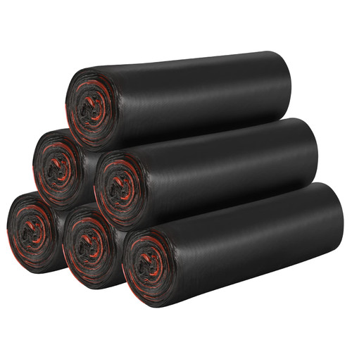 6Rolls Drawstring Small Trash Bags,4 Gallon Thicken Drawstring Small Garbage Bags for Kitchen,Bathroom,Bedroom,Home,Office Trash Cans?120 Counts (Black)