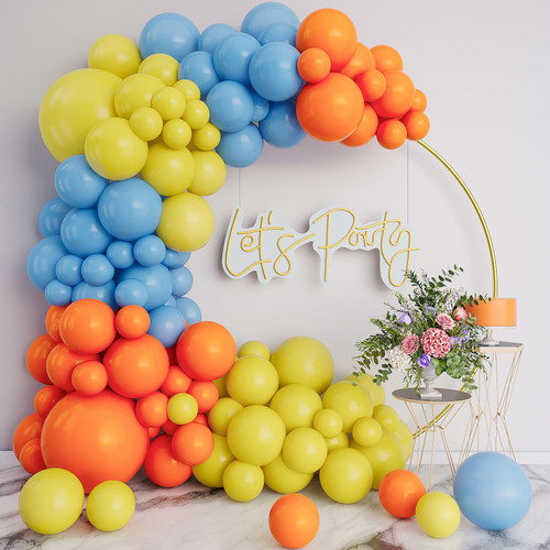 Orange and Yellow Balloon Arch Garland Kit-Light Blue Balloon Latex Balloon 132Pcs for Baby Birthday,Graduation,Gender Reveal,Wedding,Baby Shower,New Years Decoration. Orange and Yellow Balloon Arch Garland Kit-Light Blue Balloon Latex Balloon 132Pcs for Baby Birthday,Graduation,Gender Reveal,Wedding,Baby Shower,New Years Decoration.