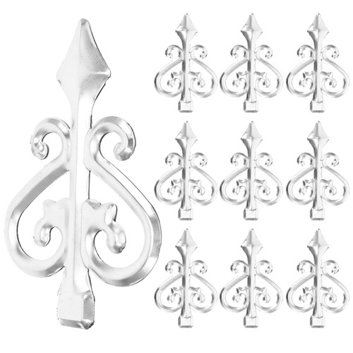 Happyyami 10pcs Protective Spear Tips Garden Fence Finials Flagpole Topper Fence Spear Head Fence Spears Metal Spear Finial Gate Finials Outdoor Decoration Fence Caps Iron Sheet 201 Post