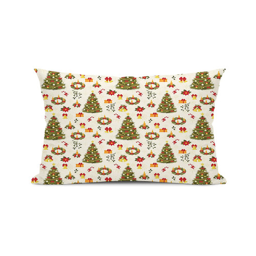 IJQRVJ Christmas Pillow Sham,Tree and Bells Xmas Seasonal Holiday, Decorative Standard Queen Size Printed Pillowcase,Multicolor 20" x 26"