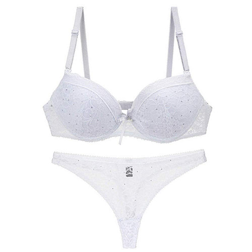 Swbreety Sexy Lingerie for Women Lace Babydoll Bralette Bra and Panty Set White