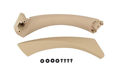 Beige Left Inner Door Panel Handle + Door Pull Outer Trim Cover for BMW E90 3-Series 318 320 325 330 335 Sedan E90/E91 (2006-2011)